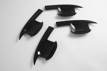 4Pcs Door Bowl Front Rear Driver & Passenger Side Compatible with 2019-2025 Chevy Silverado GMC Sierra 1500 20-25 2500 3500 (Bright Black Door Bowl) - color: Bright Black Door Bowl