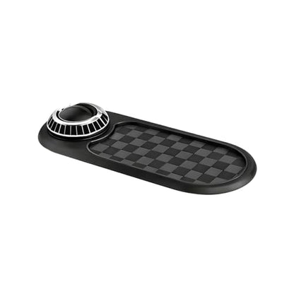 Car Dash Anti-Slip Pad, 3-in-1 Rotatable Dash Non-Slip Mat with Phone Holder & Temporary Parking Number, Multifunctional Dashboard Grip Mat for Key Gadgets, Universal Fit (Gray/Silver) - color: Gray/Silver