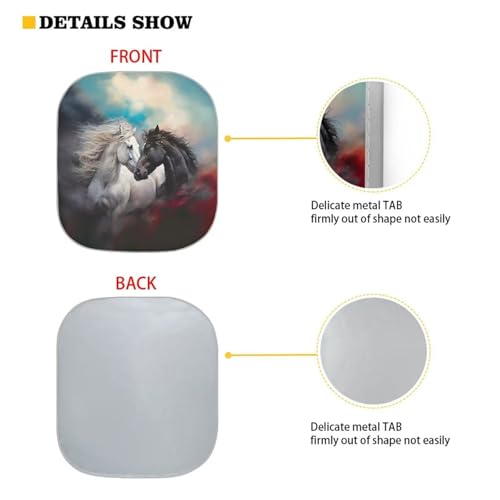 Horse Automotive Windshield Sunshade 2 Pieces Car Front Window Sunshade Anti Hot Anti Peeping Auto Shade Universal Fit Most Cars - color: Horse