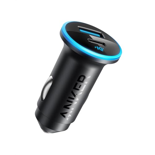 Anker 323 USB-C Car Charger Adapter, 52.5W Cigarette Lighter Charger with 30W PowerIQ 3.0 Fast Charging for iPhone 17/16/15/14/13/12 Series, Galaxy S25/24, Pixel (Car Charger + USB-C Cable)
