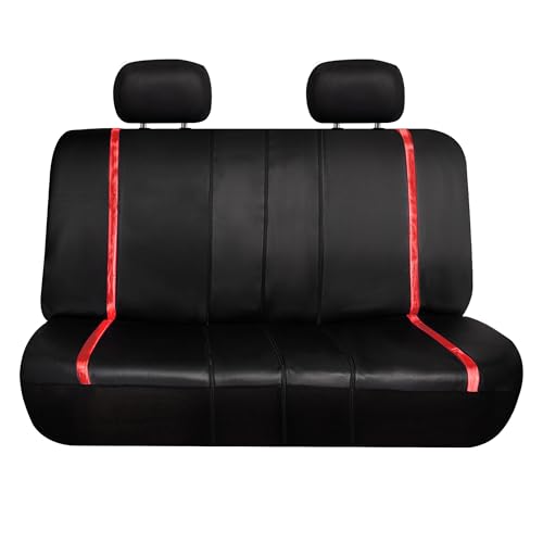 FH Group Full Set Faux Leather Car Seat Covers - Universal Fit, Low Back Front Seat Covers, Airbag Compatible, Split Bench Rear, Seat Cover for SUV, Sedan, Red - color: Red, style: Seat Covers
