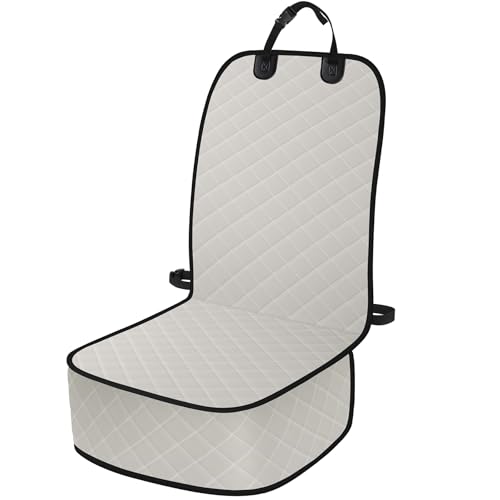 ELONGRIVER Dog Car Seat Covers, Waterproof Front Seat Cover for Dogs, Scratch-Proof, Nonslip Pet Passenger Seat Cover Protector, Universal Fit for Cars Trucks SUVs (Beige, Large Size) - color: Beige, size: Large Size (1 Pack)