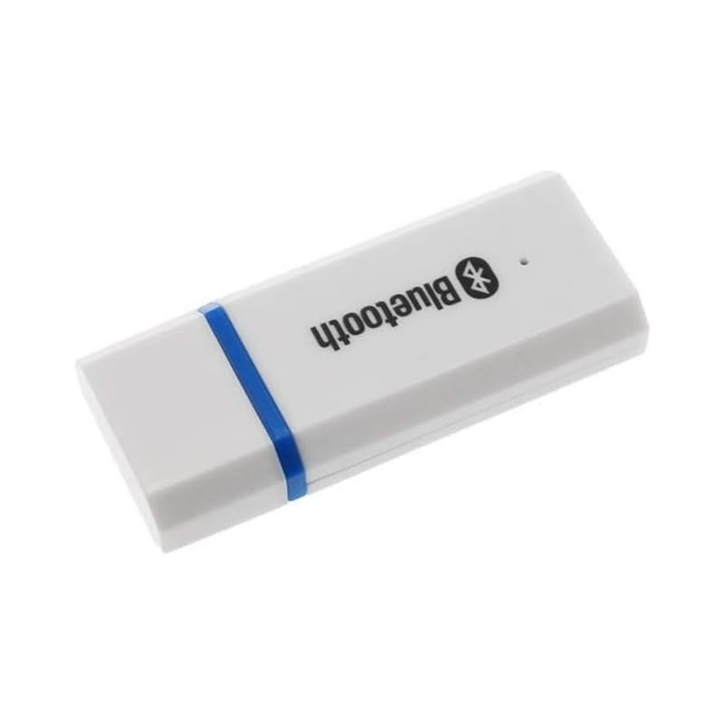 USB Bluetooth Adapter, Bluetooth USB Audio Receiver Wireless Adapter for Home/Car Stereo System, Portable Speakers with AUX in & 3.5mm Cable (White) - color: White