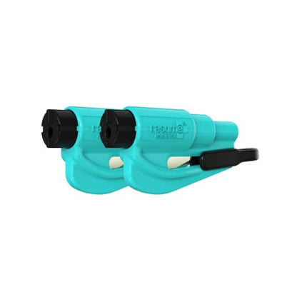 resqme The Original Compact Emergency Keychain Car Escape Tool, Seatbelt Cutter and Window Breaker, Made in USA, Pack of 2 - color: Teal, size: Standard