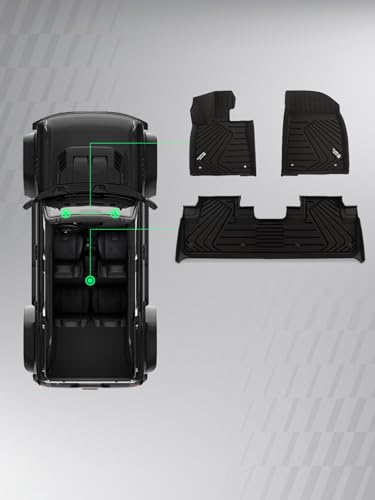 YHTAUTO Floor Mats Compatible with Lexus RX350/RX450h 2016-2022, RX350L/RX450hL 2018-2022, TPE Floor Liners All-Weather Protection Custom Fit, 1st & 2nd Row, Set of 3 - size: For 2016-2022 RX