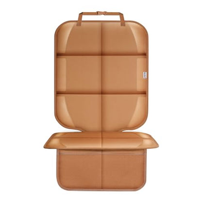 Meolsaek Car Seat Protector for Child Car Seat, Durable 600D Fabric Waterproof Car Seat Cover with Thick Pad Non-Slip Backing，No Imprints (Tan-1 pc) - color: Tan-1 pc