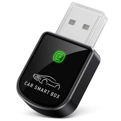 Wireless Carplay Adapter for iPhone Latest Upgrade, Tiny Bluetooth Dongle Convert Wired to Wireless for Apple Car Play Plug & Play, Zero-Lag Auto-Connect GPS Works with 2016+ Cars (Black) - color: Black