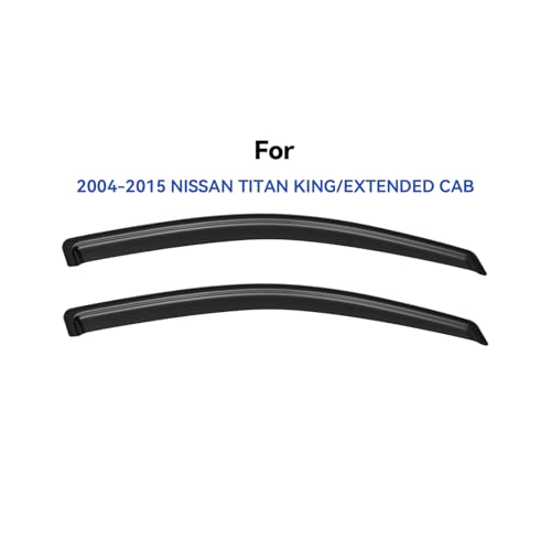 Window Visors Rain Guards for 2004-2015 Nissan Titan King Cab, Out-Channel Window Vent Wind Deflectors Visors Shades for 04-15 Nissan Titan Extended Cab, 2PCS - size: 2004-2015 Nissan Titan King Cab