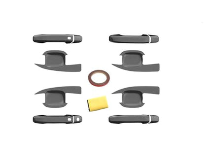 12Pcs Exterior Door Handle Cover Front Rear Driver & Passenger Side and Door Bowl Compatible with 2019-2025 Chevy Silverado GMC Sierra 1500 20-25 2500 3500 (Carbon Fiber) - color: Carbon Fiber