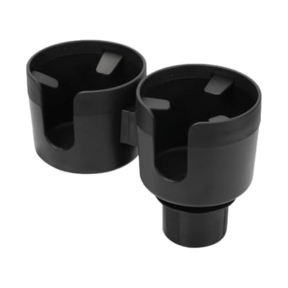 Car Double Cup Holder Extender, 2-in-1 Car Cup Holder Adapter with Adjustable Base, Universal Multifunctional Cup Holder Organizer for Beverage, Snack, Cup, Bottle Storage (Black) - color: Black