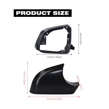 Fits For Tesla Model Y Right Passenger Side Wing Mirror Cover and Mirror Frame Set Rearview Lower Holder Tray Cap Housing 2021-2024(right side black) - size: Model Y Right Side Black