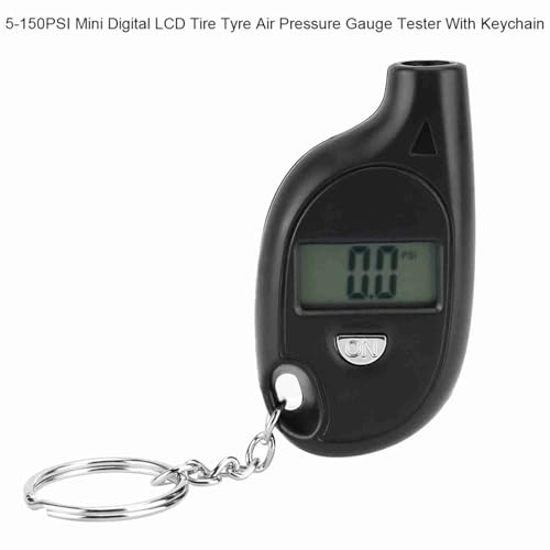 Acouto Digital Tire Pressure Gauge 5-150PSI, Mini Digital LCD Tire Gauge for Tire Pressure, Tyre Air Pressure Gauge Tester with Keychain, PSI, Kpa, Bar, Kg/cm²
