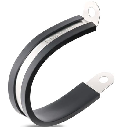 OURU 40PCS Cable Clamps 1-3/4 Inch 304 Stainless Steel Cable Clamps Rubber Coated Cushioned Insulated Cable Clamp,Automotive Wire Clamps,Pipe Clamps,Metal Clamp for Tube,Wire Cord Installation(45mm) - size: 40 PCS - 1-3/4 Inch