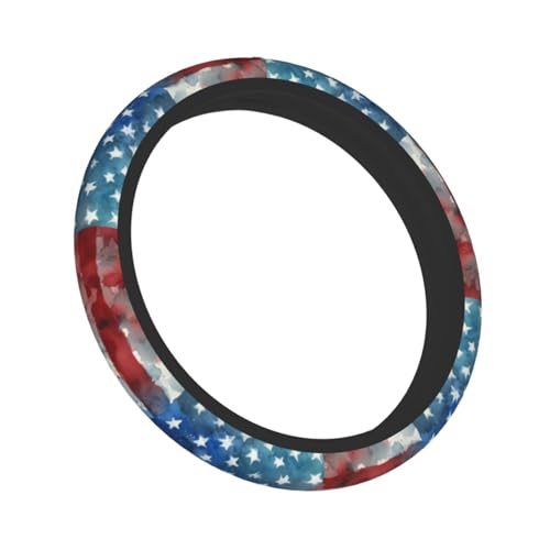4th of July Flag Steering Wheel Covers Non Slip Neoprene Universal 15 Inch Steering Wheel Protector Car Cover for Men Women - color: 4th Of July Flag