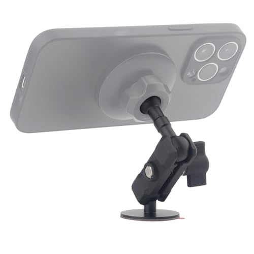 Adhesive 17mm Ball Mount with Extension Arm for Car Phone Holder, Compatible with Garmin 17mm GPS Mount, Adjustable Dashboard Car Phone Bracket
