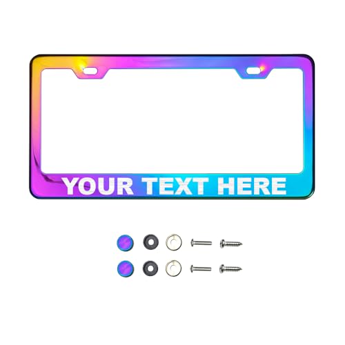 T304 Stainless Steel License Plate Frame – 8K Mirror Polish Finish, Rust-Resistant, Slim Design, Universal Fit, Includes Screw Caps, Washers & Stainless Steel Screws (Customize) - color: customize
