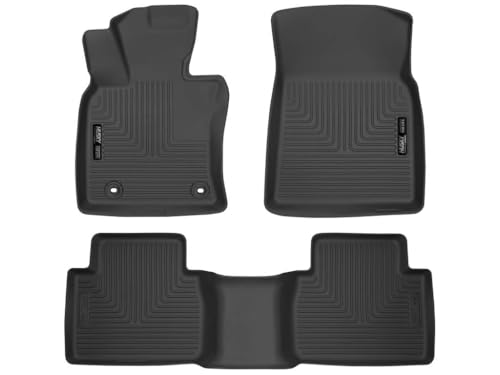 Husky Liners Weatherbeater Floor Mats | Fits 2018 - 2024 Toyota Camry (Front Wheel Drive only) Excludes Hybrid Models | Front & 2nd Row, 3-pc Black - 95731 - size: Front & 2nd Row, style: Weatherbeater