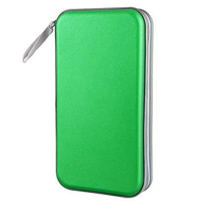 CD Case, Siveit DVD Case Holder 96 Capacity Hard Plastic CD DVD Disc Cases Storage Binder Wallet for Car Home Office Travel (Green) - color: Green