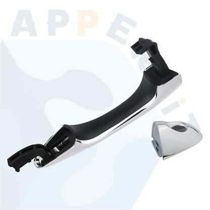 APPERFiT Exterior Door Handle w/Lock Cover End Cap for Front Door Left Driver Side Chrome Compatible with Kia Sorento 2016 2017 2018 2019 2020 Replaces 82651-C5010 82652-C5010 - size: FL