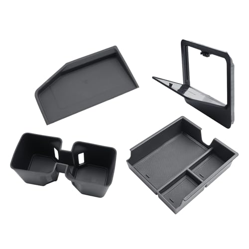 CDEFG 4Pcs for 2024 2025 2026 Lexus GX 550 Center Console Organizer 2024-2026 GX550 Accessories Middle Console & Armrest Hidden Storage Box & Cup Holder & Wireless Charging Mat(Not for Cool Box) - color: 4Pcs for GX 550 2024-2026