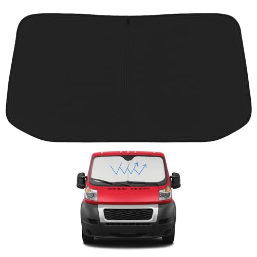 Proadsy 2026 Upgrade Windshield Sunshade Custom for 2014-2025 Dodge Ram ProMaster Reflective Heat Sun UV Protector Foldable Front Window Shade Prime Accessories - size: 2014-2025 Dodge Ram ProMaster