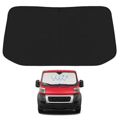 Proadsy 2026 Upgrade Windshield Sunshade Custom for 2014-2025 Dodge Ram ProMaster Reflective Heat Sun UV Protector Foldable Front Window Shade Prime Accessories - size: 2014-2025 Dodge Ram ProMaster