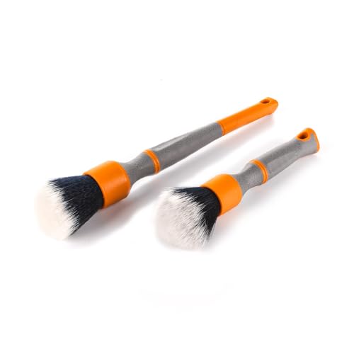 Detail Factory - TriGrip Ultra-Soft Detailing Brush Set - Scratch-Free Cleaning for Exterior, Interior Panels, Emblems, Badges, Gauges, Infotainment Screen - Solar Flare - color: Orange