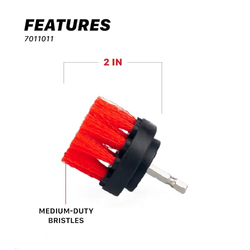 Maxshine 2", 4", & 5" M8 Medium-Duty Upholstery Carpet Brush with Drill Attachment Set – Power Scrubber Attachment for Car Detailing – Removes Grime, Stains & Spots from Fabric, Seats & Carpets - size: Full Set