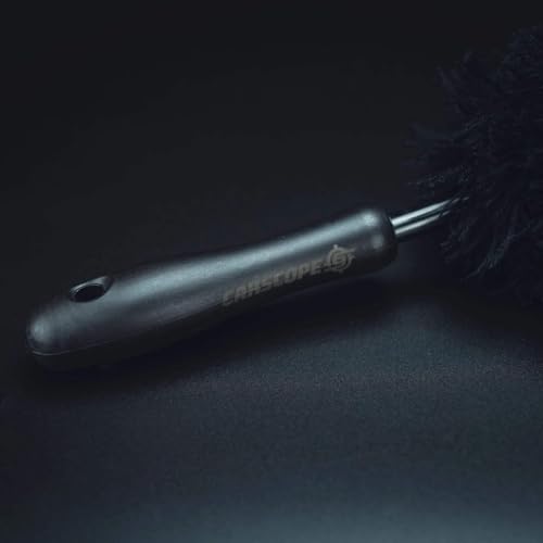 Wheel Barrel Brush | Deep Barrel Cleaning with Low Profile Access | Woven Microfibre Head Safe for Gloss Black | Steel Braid Core for Caliper Clearance