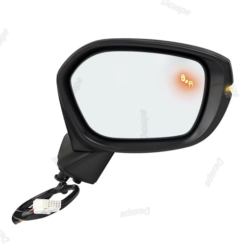 Passenger Side Mirror Assembly Compatible with Honda Civic 2022-2025 Heated with Blind Spot Monitor, Turn Signal, Power Adjustable Glass Replace 76208T20A31 HO1321352 (8Pin Right) - style: 8pin Right
