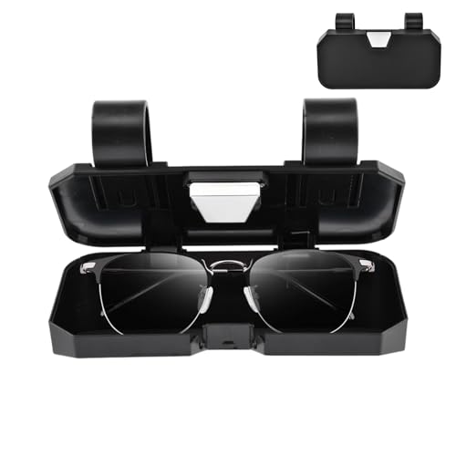 Sunglass Holder for Car Visor Clip, Sunglasses Case for Car Sun Visor Glasses Storage Box Car Sunglass Holder Car Visor Accessories Suitable for Truck and Sedan to Place Sunglass