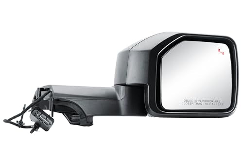 Passenger Right Side Door Mirror Power and Heated with BLIS Glass Textured Back Cover for Ford Bronco 2022-2025 - color: BLIS Passenger (RH) Side