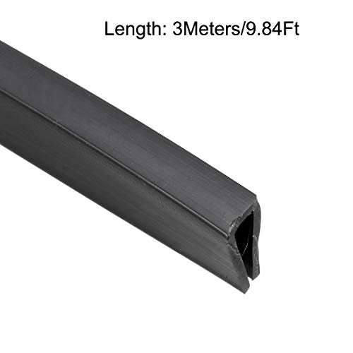 uxcell Edge Trim U Seal Extrusion, Silicone Black U Channel Edge Protector Sheet Fits 1/8-13/64inch Edge 3Meters/9.84Ft Length - size: 3000mmx8mmx15mm