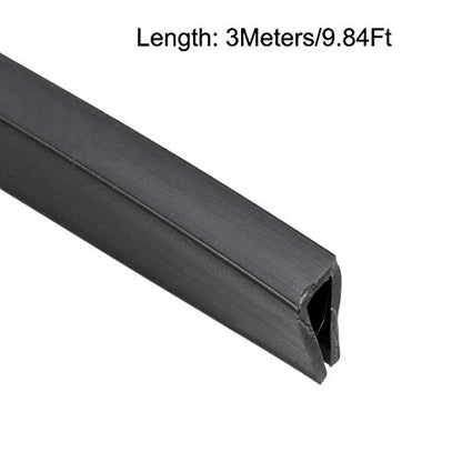uxcell Edge Trim U Seal Extrusion, Silicone Black U Channel Edge Protector Sheet Fits 1/8-13/64inch Edge 3Meters/9.84Ft Length - size: 3000mmx8mmx15mm