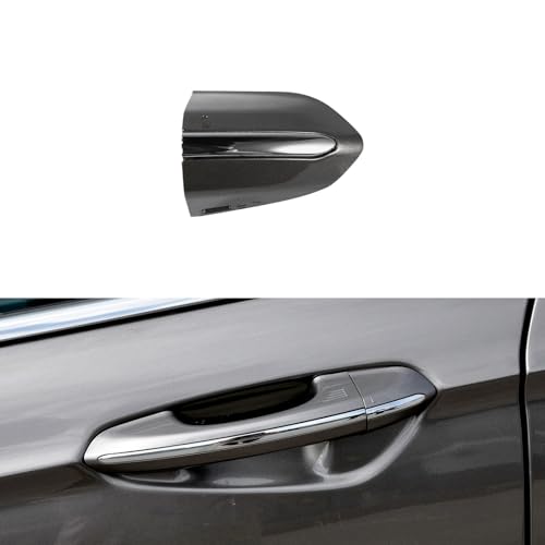 Car Front Left Exterior Door Handle Lock Cover fits for Ford Fusion 2013 2014 2015 2016 2017 2018 2019 2020 DS7Z 54218A15-DC Door Handle Lock Bezel Cover Cap Grey with Bright Stripes - color: Gray, size: With electroplating