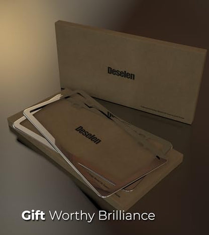 Gloss Silver License Plate Frame, Metal Thin Stainless Steel with 2 Holes Screw Cap, 2 Pack (Glossy Silver(Mirror Finish)) - color: Gloss Silver(Mirror finish)
