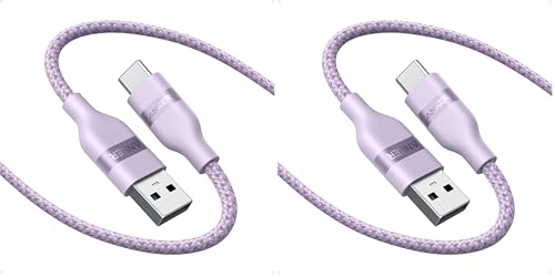 Anker Car Carplay Cable for iPhone 17 16 Pro Max Plus, Upcycled Braided USB A to USB C Car Charger Cord for Samsung Note20 and More (6FT,Violet) (Pack of 2) - color: Violet, size: 6ft (Pack of 2)