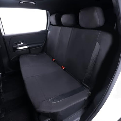 Flying Banner AquaShield Rear Bench car seat Covers Set Waterproof Water Resistant arm Rest Shoulder Seatbelt Compatible Truck Protectors Universal Non Slip (Black Black, Bench Cover Standard Size) - color: Black Black, size: Rear Bench Standard