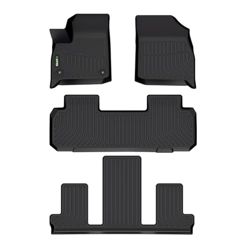 HAFIDI® Floor Mats Fit for 2018-2024 Buick Enclave All Weather Protection TPE Anti-Slip Automotive Floor Liners, Fits 1st & 2nd & 3rd Row Full Set Custom Accessories, Black - style: 1) For Enclave 2018-2024 Floor Mats