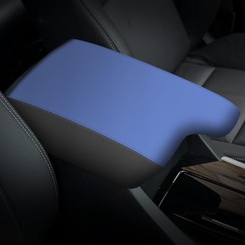 AOMSAZTO Console Covers for 2013-2017 Honda Accord Black with Blue Leather - color: blue
