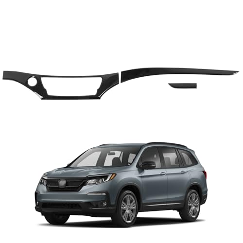 Dashboard Panel Cover Trim for Honda Pilot 2016-2022/ Passport 2019-2025/ Ridgeline 2016-2020 Accessories, Center Console Panel Strip Trim, Center Console Upper Center Pillar Trim, ABS (Glossy Black) - color: Glossy Black
