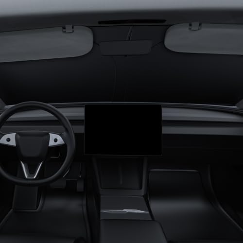 BASENOR 2017-2026 Tesla Model Y Model 3 Windshield Sunshade, (Proprietary Design) Folding Front Window Sun Shade Full Cover, Heat UV Protection Visor Accessories - size: Model 3/Y Standard