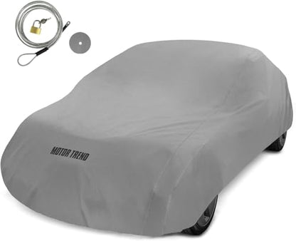Motor Trend Breathable Lightweight Car Cover, Anti-Moisture Build-Up Water-Resistant Scratch-Resistant Travel-Friendly, Universal Fit for Cars SUVs Trucks Vans All-Weather Outdoor/Indoor, (XXL) 228" L - size: XXL