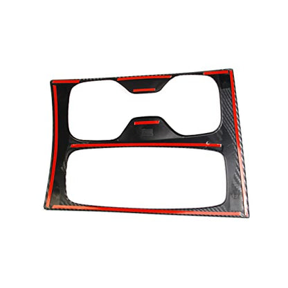 Carbon Fiber Center Console Gear Shift Cupholder Panel Cover Trim for Hyundai Tucson/Santa Cruz 2022-2026