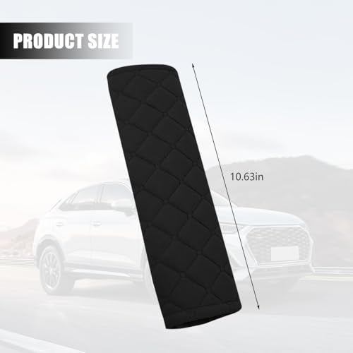 Car Seatbelt Cover, 2PCS Soft Velvet Vehicle Seat Belt Shoulder Strap Harness Pad for Comfortable Driving, Automotive Neck Chest Protection Cushion, Universal for Truck Sedan SUV (Black) - color: Black