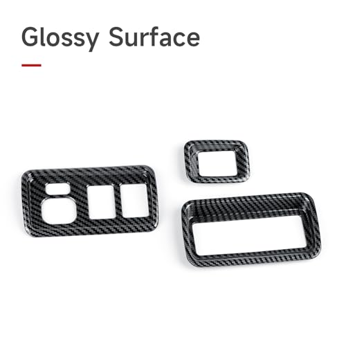 Car Carbon Fiber Decal Headlight Switch ABS Sticker Cover Interior Trim Accessories for Toyota 4Runner SUV 2010-2025 Black - color: Headlight Switch