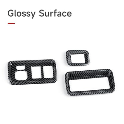 Car Carbon Fiber Decal Headlight Switch ABS Sticker Cover Interior Trim Accessories for Toyota 4Runner SUV 2010-2025 Black - color: Headlight Switch