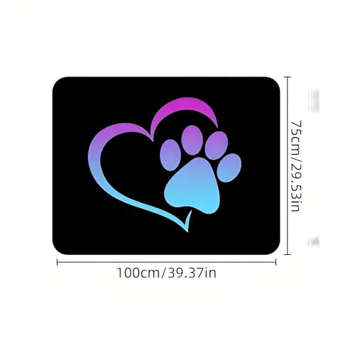 Universal Car Trunk Mat 29" x 39", Heart Dog Paw Print All Weather Trunk Protection Cargo Liner, Durable Cargo Mat Rear Trunk Liner, Stylish Vehicle Interior Accessories Suitable for Most Car Models - color: Heart Dog Paw