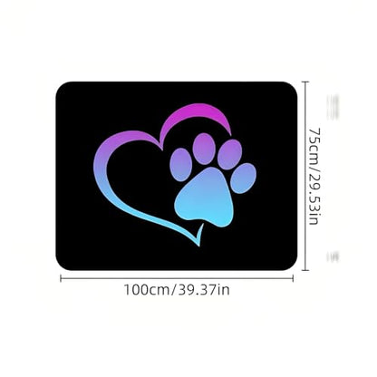 Universal Car Trunk Mat 29" x 39", Heart Dog Paw Print All Weather Trunk Protection Cargo Liner, Durable Cargo Mat Rear Trunk Liner, Stylish Vehicle Interior Accessories Suitable for Most Car Models - color: Heart Dog Paw