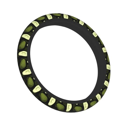 Avocado Steering Wheel Cover With 2 Car Coasters Non Slip Neoprene For Women Men Universal 15 Inch - color: Avocado